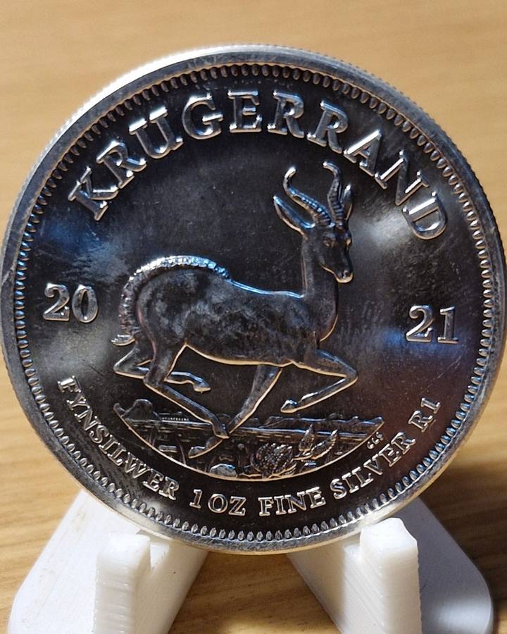 Silver 1oz Krugerrand 2021 Bullion Coin.